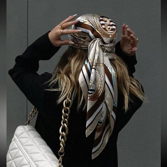 Ship print scarf G3 - Picture 1 of 3